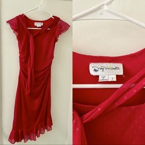 Girls Sparkly Red Dress Size 7